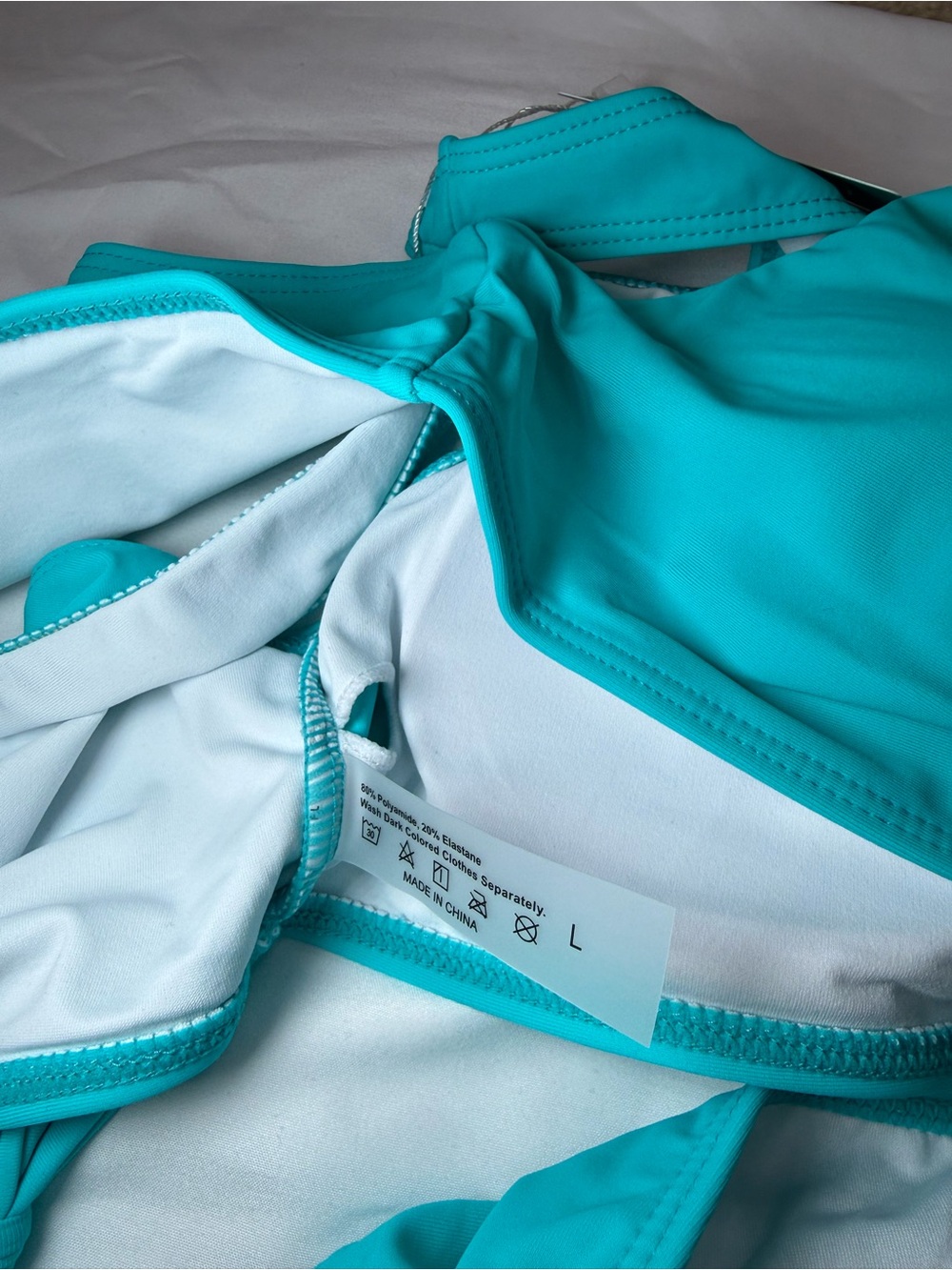 Turquoise Ruched Bikini Set - Women - Picture 6 of 7